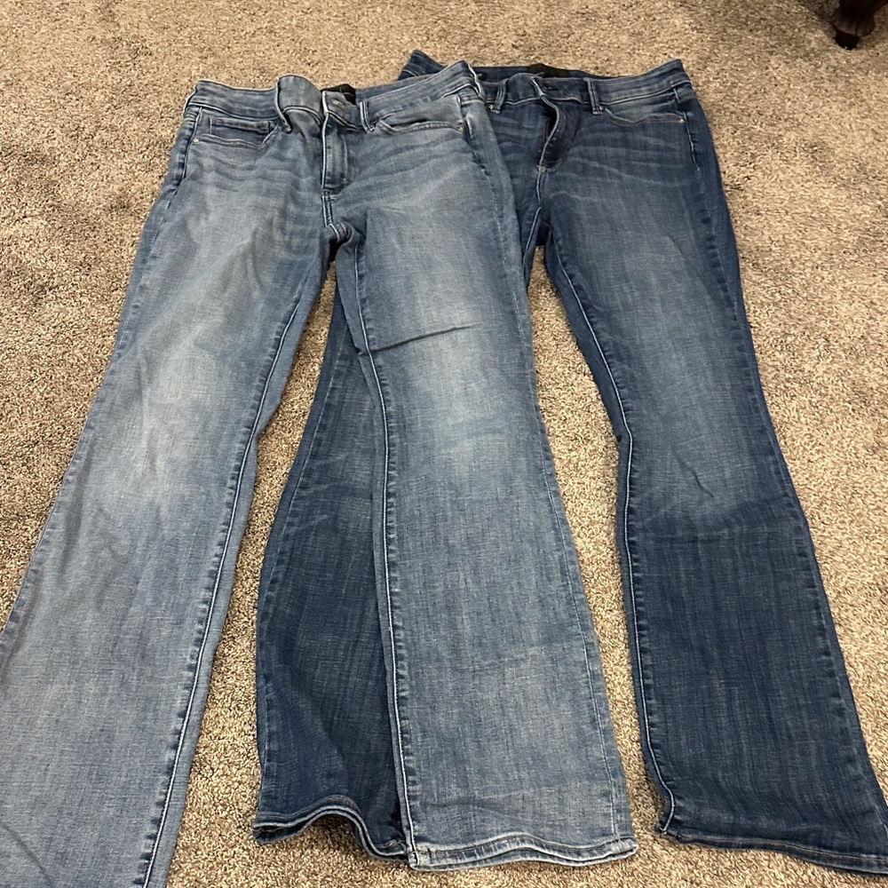White House Black Market Women Slim Boot Everyday Soft Jeans 2 pr sz 6 mid-rise